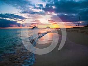 Hawaiian sunrise at Lanikai beach