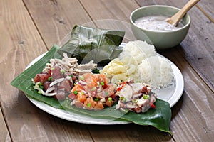 Hawaiian traditional plate lunch