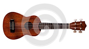 Hawaiian ukulele guitar with four strings isolated