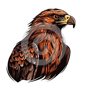 Hawk Bird On White Background Logo. Generative AI