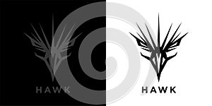 Hawk eagle logo of predator bird icon