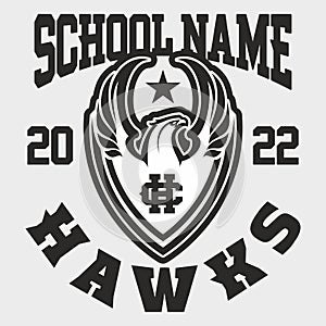 Hawk mascot logo design vector