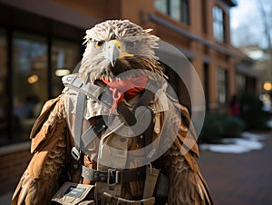 Hawk postman with mini mail captured