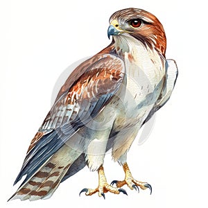 Hawk, white isolate background