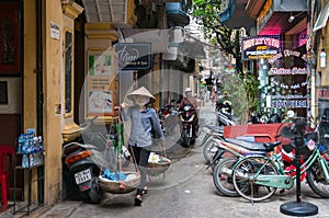 Hawker street food vendor on Hanoi street