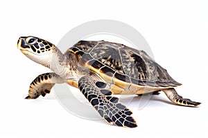 hawksbill turtle isolated on white