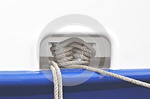 Hawsehole hawser and rope