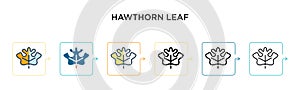 Hawthorn leaf vector icon in 6 different modern styles. Black, two colored hawthorn leaf icons designed in filled, outline, line
