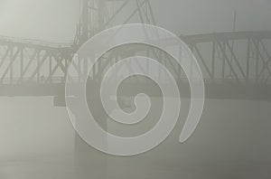 The Hawthorne Bridge with fog. photo