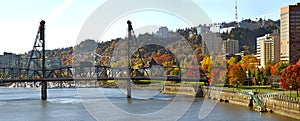 Hawthorne Bridge Portland Oregon in the Fall photo