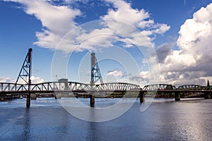 Hawthorne Bridge - a truss bridge with a vertical lift that spans the Willamette River in Portland, Oregon