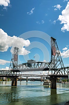 Hawthorne drawbridge in Portland, Oregon photo