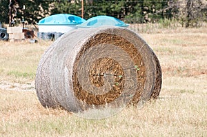Hay bale with arrows