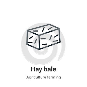 Hay bale outline vector icon. Thin line black hay bale icon, flat vector simple element illustration from editable farming concept