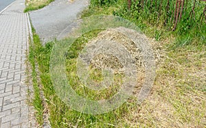 hay bale in the street mowing 01