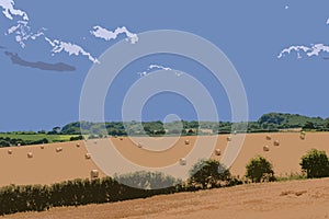 Hay Bales in Rural Norfolk Digital Art