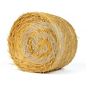 Hay ball on white background
