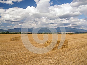 Hay balles in Liptov, Slovakia