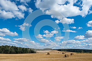 Hay field clouds
