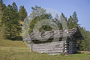 Hay hut on Lake Ferchensee
