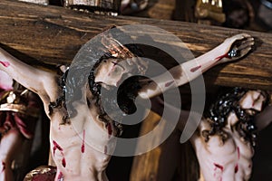 Close-up of Jesus Christ on the cross. photo