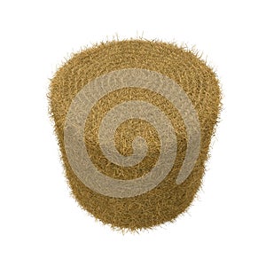 Hay pile isolated on a white background as an agriculture farm and farming symbol of harvest time with dried grass straw