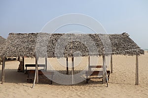 Hay shelter - Paradise Beach - Pondicherry tourism - India holiday destination - beach vacation