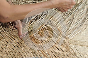 Hay weaving ( Taiwan traditional handicraft ).