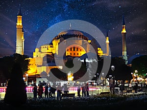 Haya Sofia Mosque at night