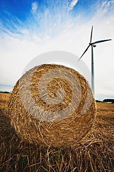 Haybale with Wind Turbine