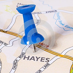 Hayes on a UK Map
