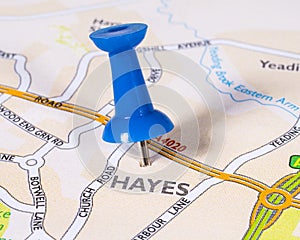 Hayes on a UK Map