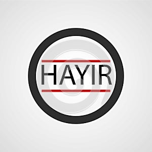 Hayir ok or no isolated flat icon