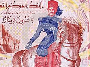 Hayreddin Pasha on a horseback, portrait photo
