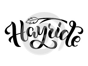 Hayride black brush pen lettering
