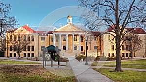 Hays, KS USA - The Iconic Picken Hall on the Campus of Fort Hays State University FHSU in Hays, Kansas