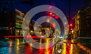 Hays, KS USA - Rainy Late Evening on 8th and Main