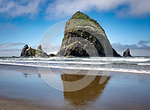 Haystack Rock at Cannon Beach in Oregon