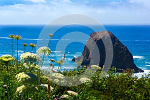 Haystack Rock Cannon Beach Oregon Coast View