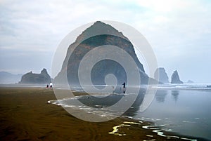 Haystack Rock in Morning Fog