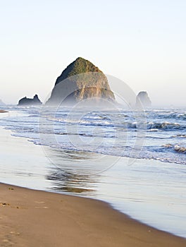 Haystack Rock at Cannon Beach, Oregon, US