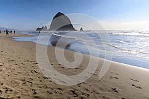 Haystack Rock in Cannon beach, Tourist attraction in Oregon