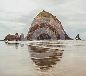Haystack rock on the Oregon Coast