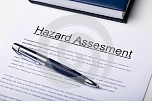 Hazard Assessment Document On Desk