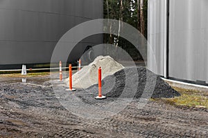 Hazard Cones Near Road Undergoing Construction