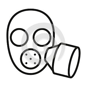 Hazard gas mask icon outline vector.