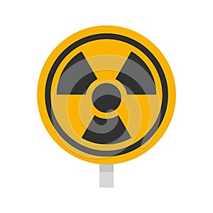 Hazard radiation sign icon flat isolated vector