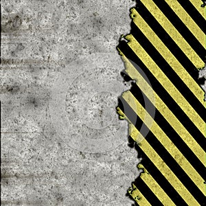 Hazard stripes torn wall