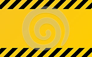 Hazard texture. Yellow and black diagonal stripes. Caution or warning template. Construction border template. Attention