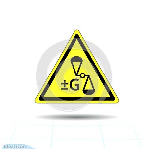 Hazard warning anti gravity, change gravity sign. Vector illustration, EPS10. antigravity